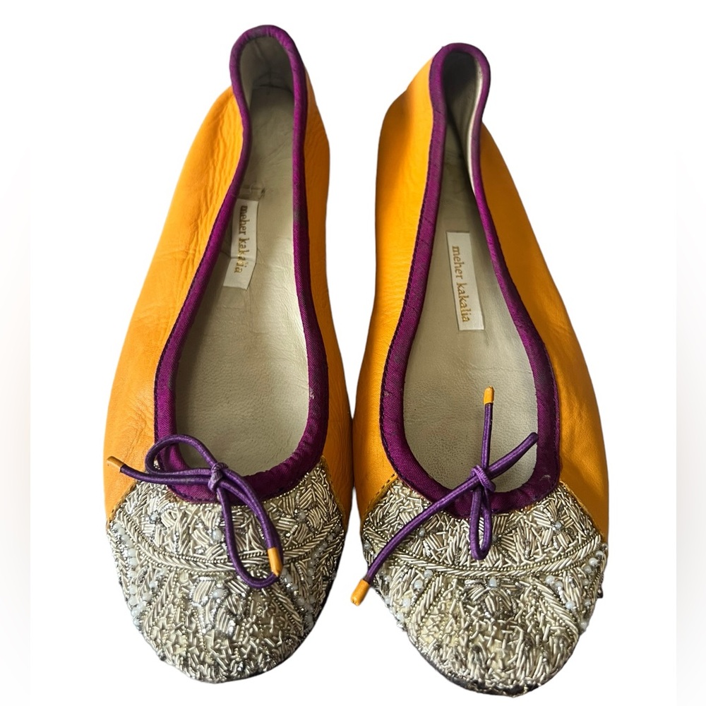 Meher Kakalia Leather Handmade Ballet Flats Shoes